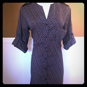 Bar III Oversized Blouse Button Midi Dress Small